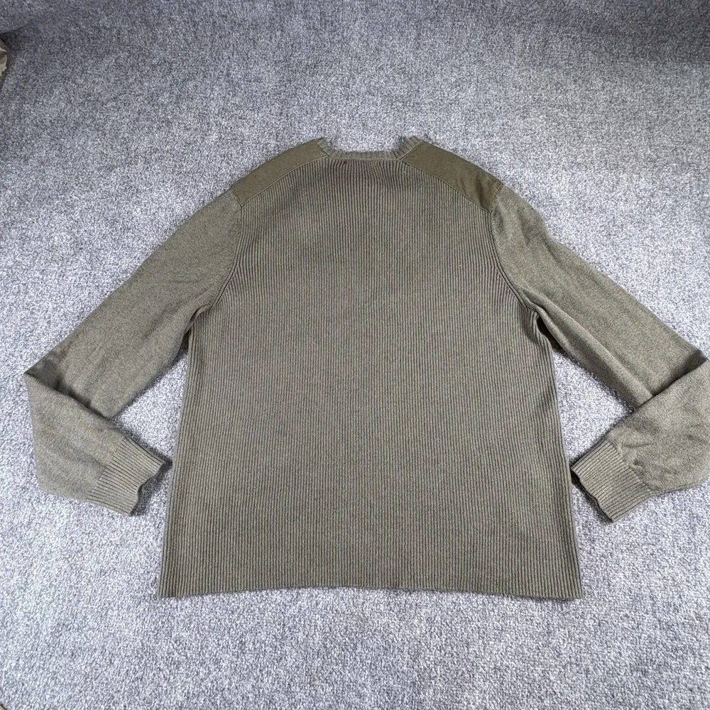 Banana Republic Sweater Men's XL Green Military Utility Shoulder Patch Rugged